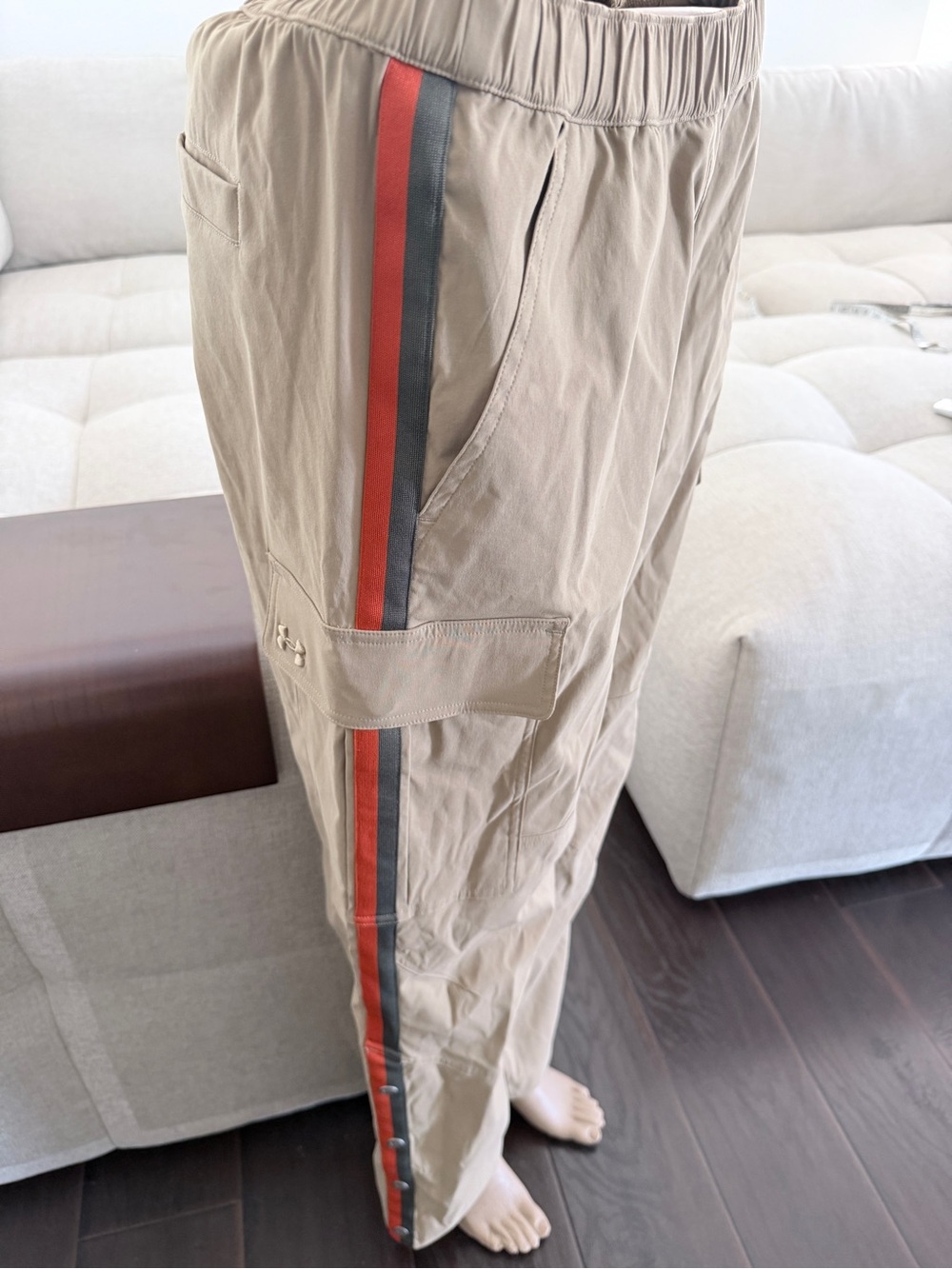 Under Armour Tan Cargo Pants with Side Stripe